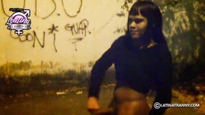 4 t-girls masturbating and cumming on the street