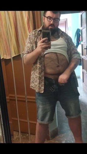 Just Couldn't Oppose Wanking in Front of This Huge Fucking Mirror