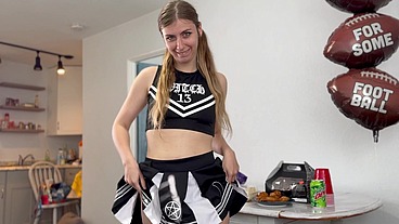 Super Bowl Sunday Blowjob From Cheerleader Winter Flynn