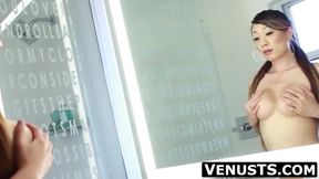 Venus Lux's ass pBrunette tranny Chanel Santini intense sollay and big cock jerk off session