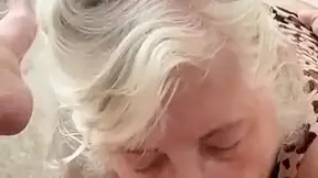 Uk Top Grandma Blows Her Studs Penis