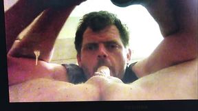 Deep self suck cum