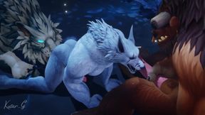 Druid takes his big dick in a furry yiff with his werewolf boyfriend while getting his cat ears sucked