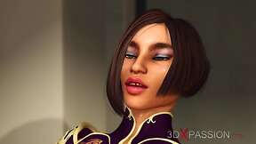 Futanari with big dick and gamer girl intimate play