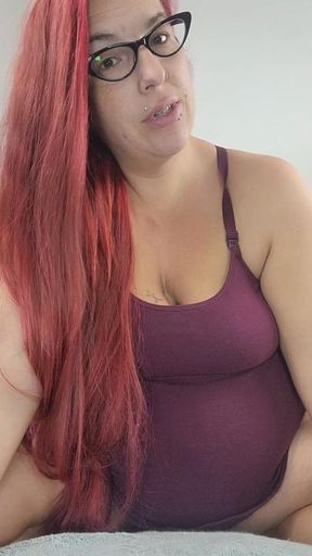 Fucking my creamy pregnant pussy with my Bad dragon toy Rex!