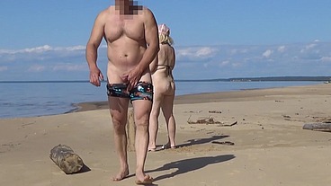 Wild risky fuck on beach curvy mature bitch