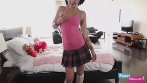 Fresh and innocent - a skinny lil slut is getting her ass nailed passionately by hard cock in her wet pussy