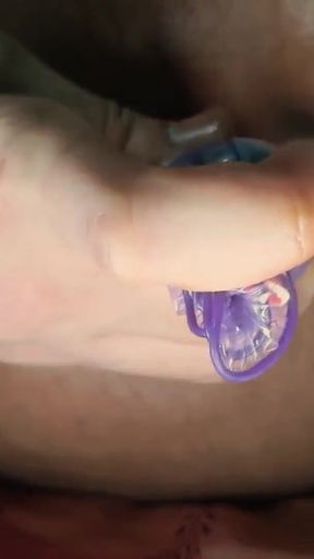 Fucking Brown Indian Pink Asshole with Condom Dildo. Close Up   Clip 2