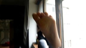 Lynn's Sexy Soles Pressing Against Glass