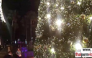 Horny asian european couple enjoy Christmas raw fuck