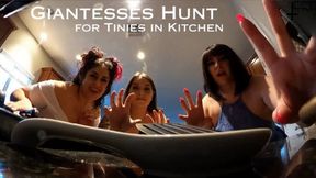 Giantesses Hunt for Tinies in Kitchen - VR 360 - a Vore Unaware video featuring Sydney Screams, Virah Payam, and Jane Judge with Biting, Mouth and Teeth Fetish, Cooking, Eating, Food, and sexy BBW babes dangling you over their open mouths!