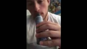 Skinny Amateur Hunk Sucks Cock