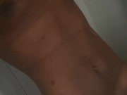 Black skinny boy showing off body and dick