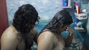 Step Sister Bath and Sex with Step Brother Part 2, Vaishnavy and Sharun Raj Hot Bath Romance, Mallu Couple Hot Bath Sex