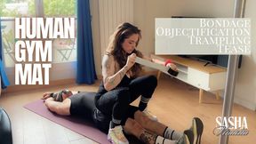 Human Gym Mat - Sportswear FemDom : Tape bondage, Trampling, Face Sitting & Cock Tease