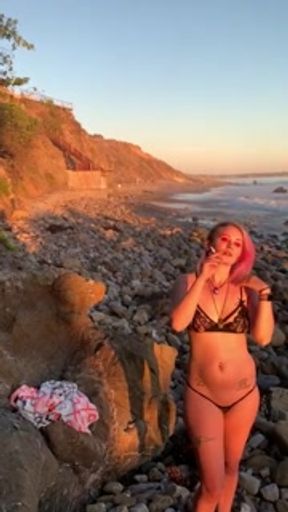 Smoking on a beach in Cali