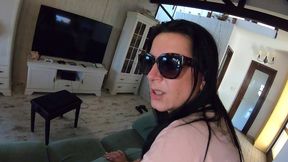 kitchen cameltoe tease – tight leggings, oral & double cum finish