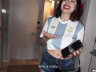 An Argentinian Angel Drilled In double penetration For Liking A Episode Discriminating French Football Team Ebony Players !!!
