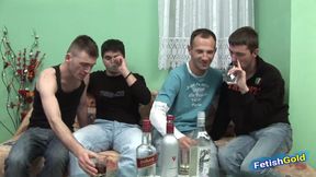 Rough gay foursome with four extremely horny friends