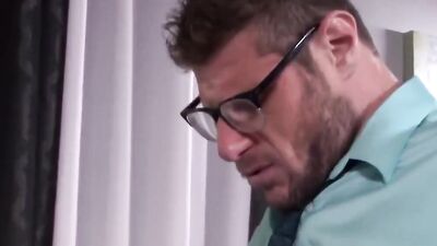 Nerdy guy tosses twink's salad and gives him some ass