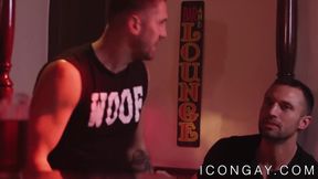 Handsome gay in jokcstrap anally fucked by big cocked homo