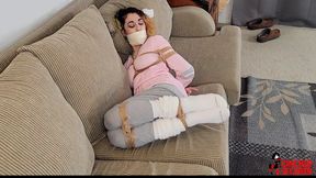 Simone - Sexy Sitter Bound and Gagged in Socks (MP4 Format)