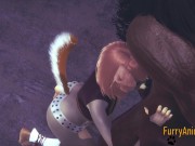 Furry Yaoi - Beast and Dog having wild sex on the street of Japan