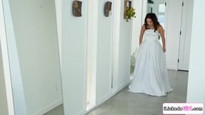 Petite asian bride ass licked by big tits lesbian stepmom