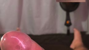 Using a Tenga Egg On My Big Uncut Cock Filling It With Cum And Letting It Drip Onto My Mouth