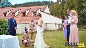 Perverted Hot Bride Gets Fucked By A Masked Sex Slave On A Leash During A Wedding Ceremony With Falco White