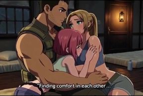 Threesome fucked in forest house