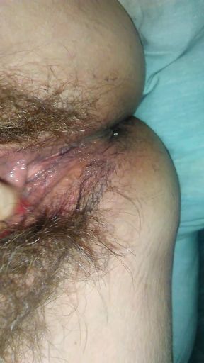 Slimy hairy milf cunt