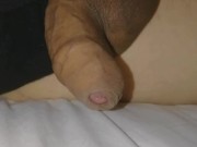 Slowly growing flaccid uncircumcised cock drooling precum, feels so nice!