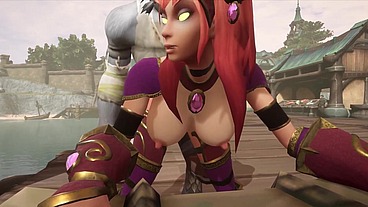 A Day at the Harbor with Redhead Elf and werewolf - Warcraft Parody