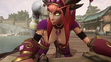 A Day at the Harbor with Redhead Elf and werewolf - Warcraft Parody