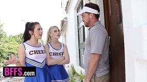 Insolent cheerleaders smash big dick in insane fffm perversions