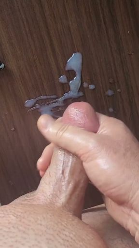 Sounds of oiled up cock being stroked &amp; cumming   Clip 2