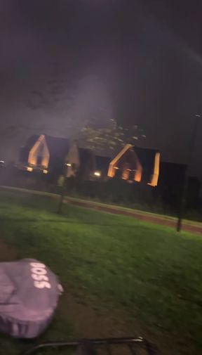 Playing with my penis on a bench in public