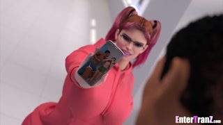 Sexy transgender girl takes long black dick in all available holes