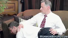 Naughty Bishop Tugs Mormon