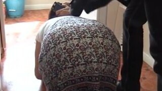 Upskirt british granny lets me sniff her thongs for cash