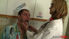 Horny Doctor Fucks Her Patient for Relief