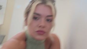 Bath fully clothed and pussy play