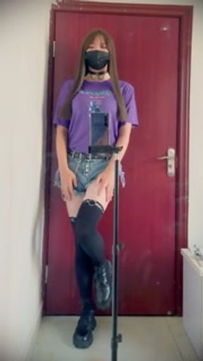 伪娘 // 小腹贴淫纹，对镜冲到站不稳