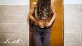 leaking diaper in the cafe, beautiful teen lanreta