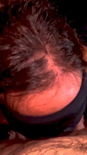 SubmissiveMiss kneels naked and blindfolded and sucks cock and rims till she gets a facial