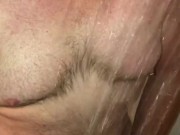 Hot Guy Showering Strokes His Cock Until He Shoots Out a Rope of Cum In Slow Motion & Samples Some