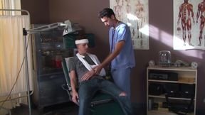 Injured dude rides his doctor's cock