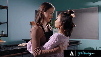 GIRLSWAY - Petite Brunette Passionately Fucks Her Barista Girlfriend Hazel Moore While She'_s Working