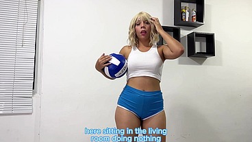Mi hermosa jugadora de voleibol Madrastra necesita un Masaje en las piernas